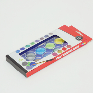 Vendita calda 12 colori Semi secchi colori metallici artista solido acquerello vernice Set con pennello - Product Image 2