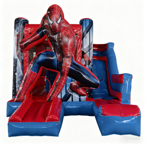 <span class=keywords><strong>Castillo</strong></span> <span class=keywords><strong>Inflable</strong></span> de Spiderman con Tobogán, Brincolín de Grado Comercial para Alquiler en Fiestas, Casa de Brinco de Material PVC - Product Image 2
