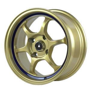 HAMMAL Nouvelle <span class=keywords><strong>jante</strong></span> de voiture 15x7 4x100 en alliage d'aluminium ET35 Gris canon de fusil avec ligne rouge, pièces automobiles légères et sportives pour la course - Product Image 1