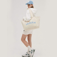 Bolsa de Supermercado Grande de Lona de Calicó Lisa Bolsa Tote de Algodón con Logo Impreso Personalizado para Compras