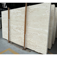 Dalles de travertin blanc beige Wabi-sabi JZ Stone - Surface polie/lustrée durable pour comptoirs de cuisine, murs extérieurs, villas