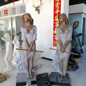QUYANG – décoration de jardin extérieur, taille réelle, <span class=keywords><strong>Sculpture</strong></span> de femme en Bronze, en métal, en fonte, cuivre, <span class=keywords><strong>Statue</strong></span> de dame - Product Image 5