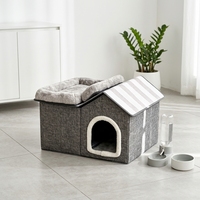 Private Label Faltbares Winter-Warmes Katzenbett Geschlossenes Haustierhaus Gemütliche Katzenvilla Zusammenklappbare Haustierzubehörprodukte Hersteller Großhandel