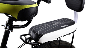 <span class=keywords><strong>Seggiolino</strong></span> Posteriore per <span class=keywords><strong>Bicicletta</strong></span> MTB in Pelle PU Morbido Cuscino Sedile per Portapacchi Posteriore per Bambini con Schienale - Product Image 3