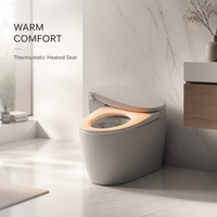 Toilette intelligente allongée moderne sans réservoir, bidet électrique, télécommande, chasse d'eau silencieuse, intelligente, pour projets hôteliers de luxe
