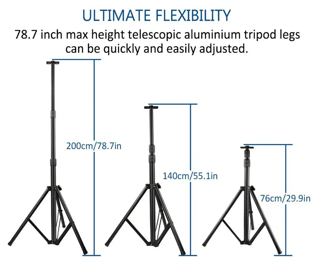 एलईडी floodlight समायोज्य तिपाई 2m स्टेनलेस स्टील भारी मोबाइल तिपाई काम प्रकाश का नेतृत्व किया