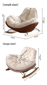 Fauteuil à bascule de luxe Penguin, fauteuil inclinable paresseux, chaise escargot individuelle pour salon, balcon, chambre à coucher, détente, blanc coquille d'œuf - Product Image 6