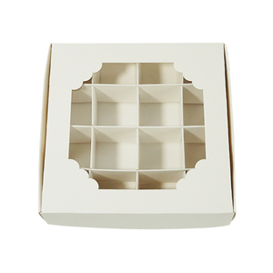 Boîte pliable en plastique, emballage de chocolat, 16 cellules, jetable, 15x15x3.5cm, 500 pièces - Product Image 2