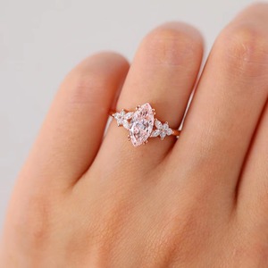 Anillo de Diamantes de Lujo en Oferta, con Corte Brillante, Elegante Anillo de Compromiso para Aniversario de Bodas y Regalo - Product Image 5