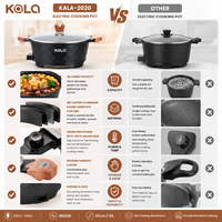 Casserole électrique à économie d'énergie de haute qualité, antiadhésive, sans huile, avec commande mécanique, poêles électriques