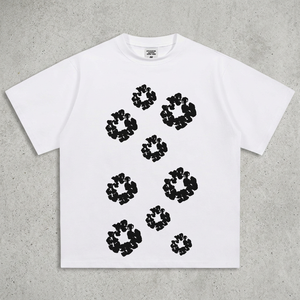 เสื้อยืดผู้ชายลายกราฟิกซิลลูเอทแบบนามธรรม ผ้าฝ้าย 100% ทรงโอเวอร์ไซส์ คอกลม แขนสั้น สไตล์ลำลอง เป็นมิตรกับสิ่งแวดล้อม วินเทจ น้ำหนัก 280 กรัม - Product Image 4