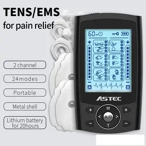 Electroestimulación muscular Digital de doble canal, 24 modos, TENS, Unidad EMS