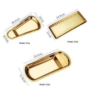 Bandeja de Servir de Acero Inoxidable Dorado con Acabado Espejo, Pinzas para Buffet, Pinzas para Pan y Alimentos, Plato para Aperitivos en Forma de Abanico, Soporte para Cucharas, Estante para Cubiertos - Product Image 5