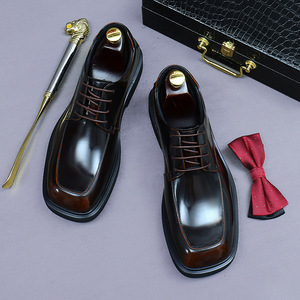 Zapatos de Vestir Formales de Cuero con Cordones para Hombre, Modelo 2025 ASTON M.JAZZ, Personalizables, de Lujo, Estilo Británico, Transpirables, para Novios - Product Image 4