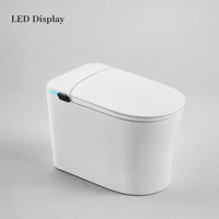WC intelligent allongé à poser au sol, fonctionnement automatique, siège chauffant, drainage S-Trap/P-Trap, télécommande incluse pour salle de bain et hôtel