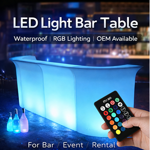 CoolQing Meuble <span class=keywords><strong>de</strong></span> bar LED personnalisé, étanche RGB, IP65, pour KTV, bar extérieur, comptoir haut, cocktail, boîte <span class=keywords><strong>de</strong></span> nuit, événement, fête - Product Image 1