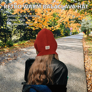 Pasamontañas Retro Personalizable con Correa, Mezcla de Lana Cálida, para Otoño e Invierno, Viajes al Aire Libre, Moderno y Versátil, Gorro para el Frío - Product Image 2