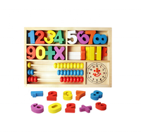 Jouet Abaque en Bois Montessori Intelligent d'Apprentissage Précoce et Éducatif pour le Calcul des Maths, pour Bébés et Enfants