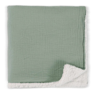 Couverture en polaire pour bébé nouveau-né, design minimaliste neutre, de haute qualité, en laine d'agneau d'hiver, 100% coton mousseline, peluche - Product Image 4