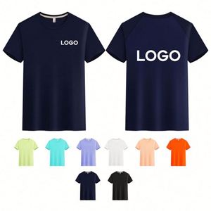 LCC3323 Casual Men's OEM <b>T</b>-Shirt Custom Screen Printed Logo Unisex Short Polyester Quick Dry Fit Plain Soft for Gym Use - Product Image 1