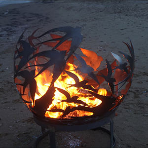 2024 nouveau Design extérieur jardin royaume-uni fée vigne feuille foyer rond acier métal sphère globe foyer, boule de feu - Product Image 5