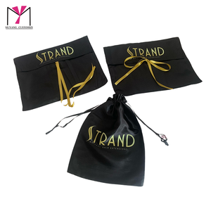 Muyang Customized Logo <b>Cheap</b> Handbag Set with Mirror Hair Clip and Velvet bag Satin Bag for <b>Wig</b> - Product Image 2