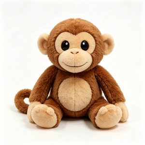 Peluche de mono personalizado, lindo mono marrón sentado, juguete de peluche suave. - Product Image 3