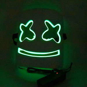 หน้ากากฮาโลวีนแบบมีไฟ LED ราคาประหยัดสำหรับงานปาร์ตี้ หน้ากากตัวตลกฮาโลวีนแบบมาร์ชเมลโลว์ - Product Image 6