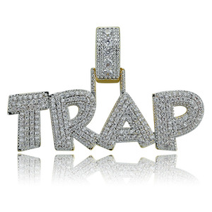 Ciondolo in stile <span class=keywords><strong>rap</strong></span> hip-hop con musica TRAP e piccole pietre di zirconia intarsiate - Product Image 4