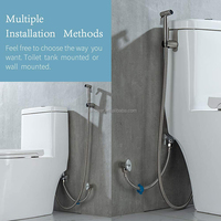 Douchette WC turque en nickel brossé, jet de bidet portatif, installation facile, design moderne 304
