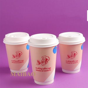 Logo personnalisé Double paroi à emporter emballage de boisson chaude biodégradable jetable 9 Oz 16 Oz tasse à café en papier 8 Oz - Product Image 1