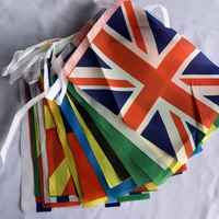 Nouveau design, guirlande de drapeaux en papier de 32 pays, décoration pour les jeux, drapeau suspendu en polyester plastique et soie