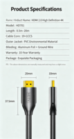 Cable HDMI 2.0 de Alta Definición (HDTV) 4K con Conectores Chapados en Oro para TV, Computadora, Decodificador y Proyector