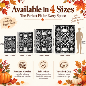 Thanksgiving DIY Coloring Throw <b>Blanket</b> Plush Rectangular Autumn Pattern Kids Art Home Decor Hand Washable Classic Style - Product Image 5