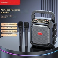 Système de karaoké sans fil QQY M063 5.0 avec 2 microphones, enceinte en plastique, puissance de sortie 1020W, portable, pour usage extérieur et domestique, streaming en direct