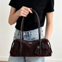 Daim Souple Structuré Est-Ouest Épaule Sac Fourre-tout Sac à Main à Gland pour Femme pour le Bureau et l'Usage Quotidien