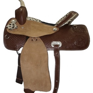 Selle de cheval en cuir DD de qualité supérieure, style western, pour course hippique, couleurs variées, siège en cuir Hairon, toutes tailles disponibles - Product Image 1