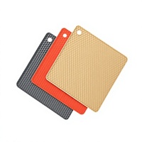 Sous-plats ronds en silicone de qualité alimentaire personnalisés en usine, résistants à la chaleur, supports de casseroles et tapis alvéolés