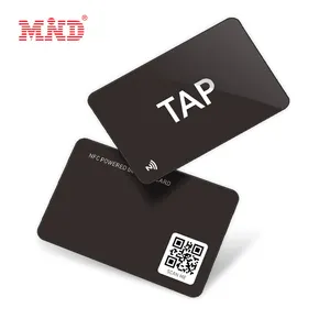 NFC-tarjeta de visita Digital, negra mate, NTAG 215, 216, redes sociales