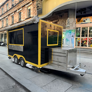 Commercial Towable Stainless Steel 4-Wheel 13ft Food Cart with Optional <b>Refrigerator</b> for Dessert and Ice Cream Mobile Vending - Product Image 5