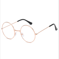 Lunettes rétro pour fille et garçon, monture optique ronde en métal, verres transparents, vente en gros,