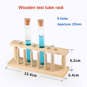 Support de tubes <span class=keywords><strong>à</strong></span> <span class=keywords><strong>essai</strong></span> <span class=keywords><strong>en</strong></span> <span class=keywords><strong>bois</strong></span> pour usage <span class=keywords><strong>en</strong></span> laboratoire, 6, 8, 10 ou 12 trous - Product Image 2