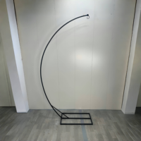 Support de lustre en cristal pour décoration de table de mariage en extérieur, cadre semi-circulaire en fer métallique, toile de fond de mariage