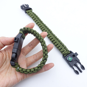 Porte-clés multifonctionnel de survie pour le camping en plein air, articles tactiques, boucle à dégagement latéral en plastique, boussole, porte-clés en corde de nylon - Product Image 3