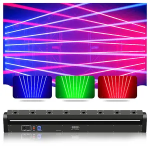 SHTX Spot product 8 eye lazer moving head light 8x500mw red laser bar with dmx 8 head full color rgb laser beam lamp multicolor