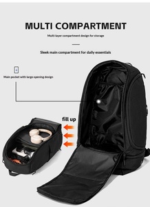 Sac <span class=keywords><strong>de</strong></span> sport pour <span class=keywords><strong>homme</strong></span>, noir, décontracté, pour le camping, l'entraînement, le sport, le ballon, la salle <span class=keywords><strong>de</strong></span> sport, le voyage, le football, le <span class=keywords><strong>volley</strong></span>-<span class=keywords><strong>ball</strong></span>, avec compartiment pour chaussures et ballon - Product Image 4