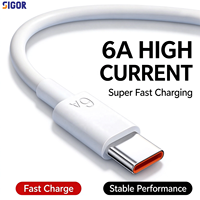 Kabel Pengisian Daya Super Cepat USB 6A Tipe A ke Tipe C, Inti Tembaga Berlapis Timah, Kabel Transfer Data, Panjang Sesuai Pesanan