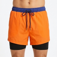 Shorts de bain sportifs pour hommes AQTQ 100% polyester respirant anti-plis avec cordon de serrage taille mi-haute