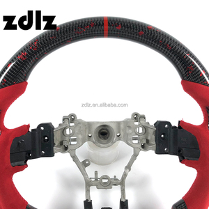 Volant personnalisé en cuir suédé rouge et fibre de carbone forgée pour Subaru WRX STI WRX Estate 2015 2016 2017 2018 2019 - Product Image 4