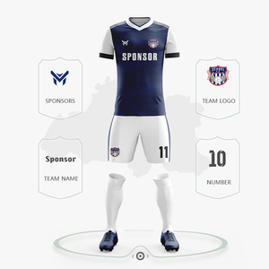 Vente en gros de kit de football personnalisable Uniformes de football unisexes respirants pour adultes et jeunes Service d'entraînement imprimé par sublimation OEM - Product Image 3